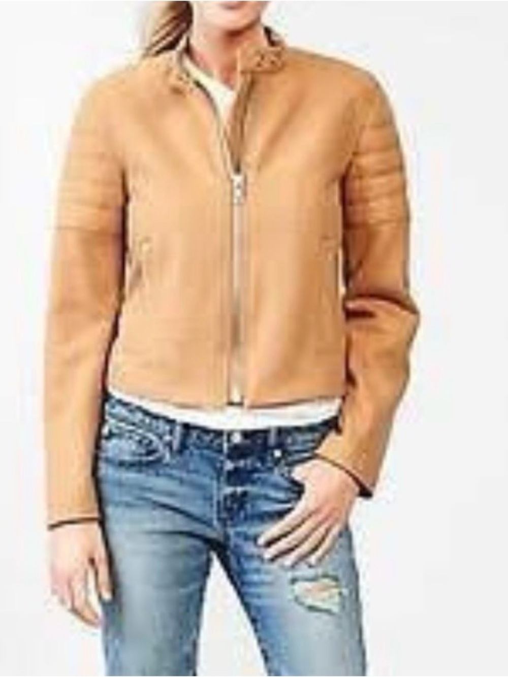 GAP Camel wool blend moto Jacket